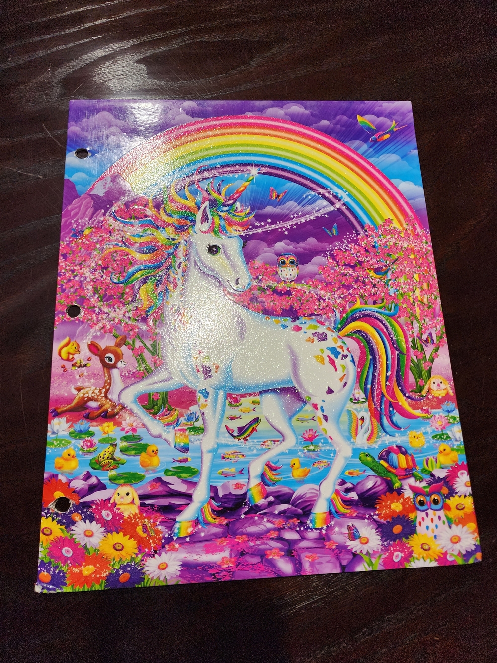 Lisa Frank Rainbow Unicorn Poster - Purple, Pink, Yellow, Blue, Green